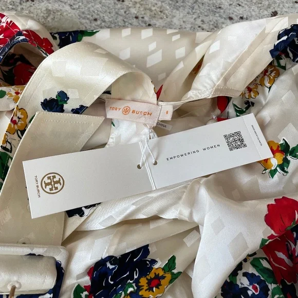 Tea Rose Ruffle Silk Belted Wrap Dress from TORY BURCH - Picture 14 of 16